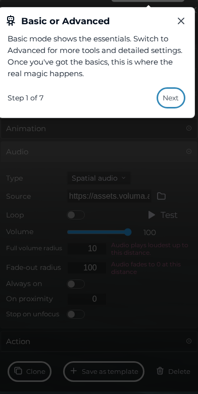 Marker Properties – Audio