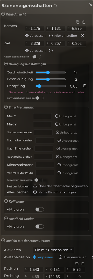 Szeneneigenschaften - Kamera (LCC)