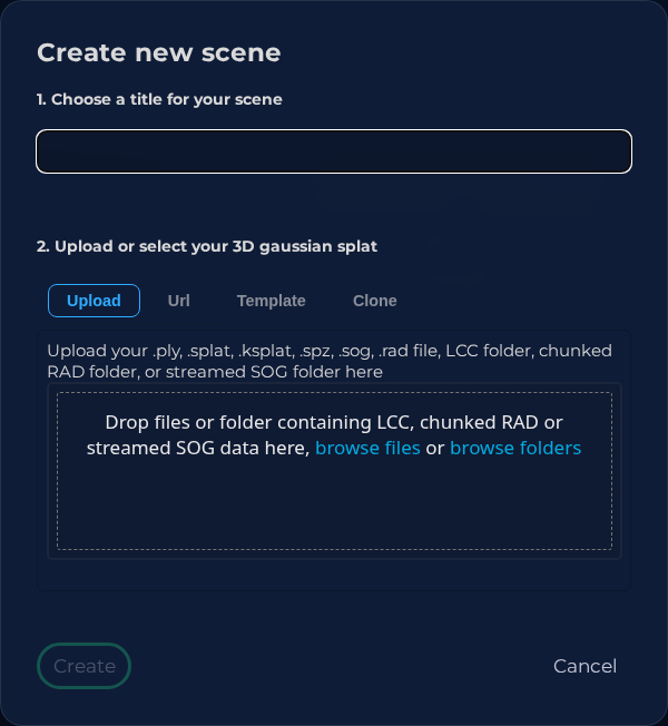 Create Scene Dialog