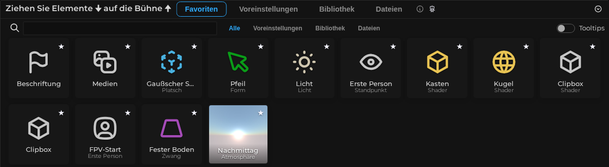 Asset-Browser - Favoriten