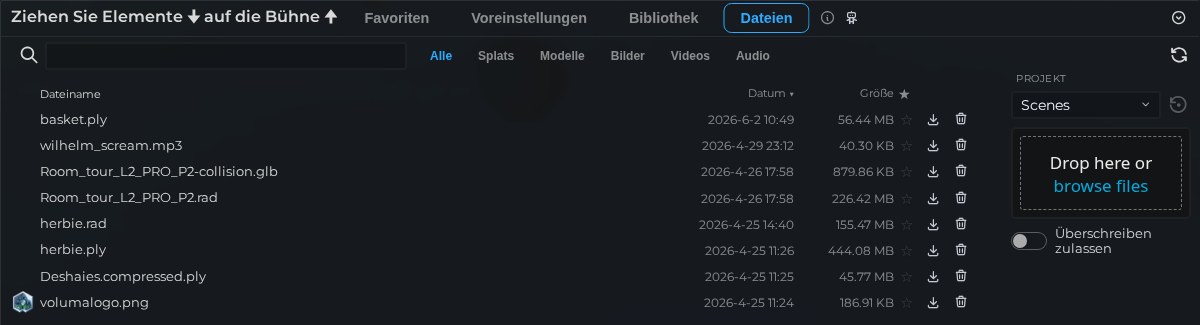 Asset-Browser - Dateien