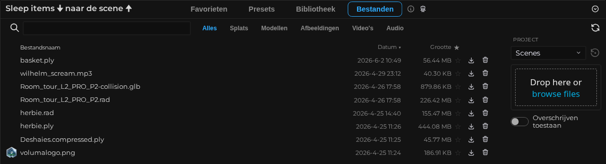 Assetbrowser – Bestanden