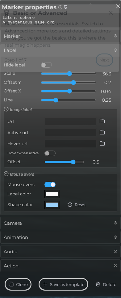 Marker Properties – Label