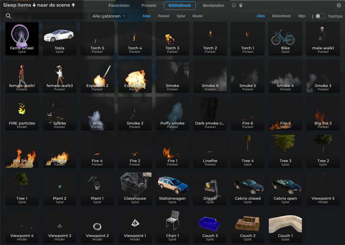 Assetbrowser – Bibliotheek