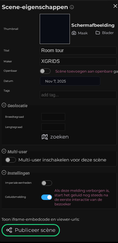 Scène-eigenschappen – Meta (LCC)