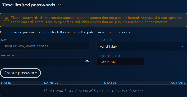 Time-limited passwords