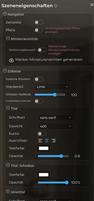 Szeneneigenschaften - Gestaltung (LCC)