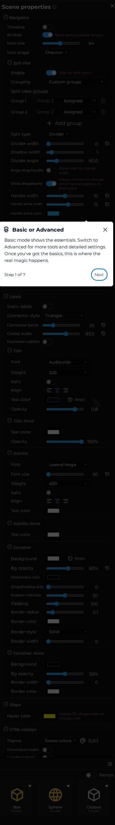 Scene Properties – Styling