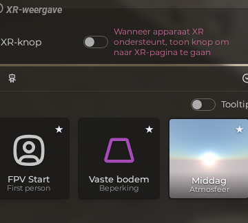 Scène-eigenschappen – Camera – XR (LCC)