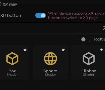 Scene Properties – Camera – XR