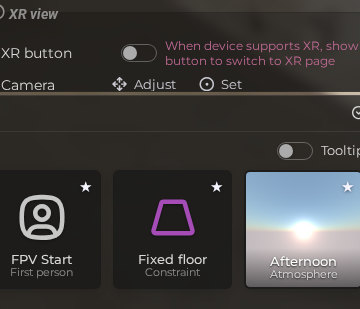 Scene Properties – Camera – XR (LCC)